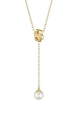 Boss Gold-tone necklace with Double B monogram halsband dam – bild 3