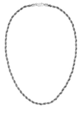 Silver-tone necklace with rope-style chain, Silver tone