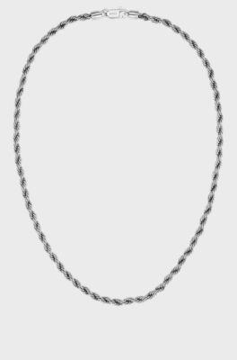 Silver-tone necklace with rope-style chain, Silver tone