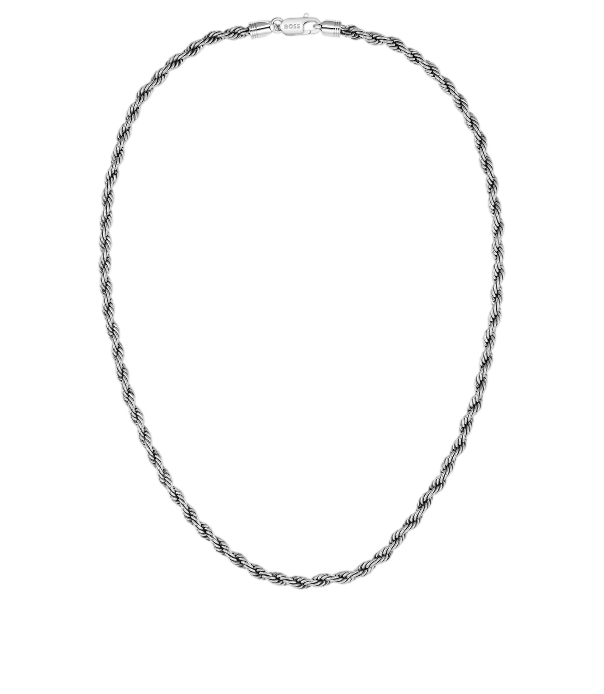 Silberfarbene Halskette mit Kordeloptik