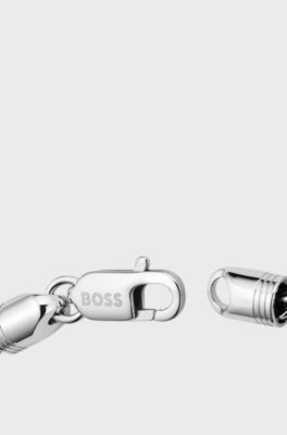 Silver-tone necklace with rope-style chain, Silver tone