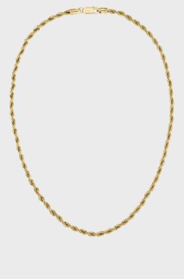 Collar en tono dorado con cadena estilo cuerda, Tono dorado