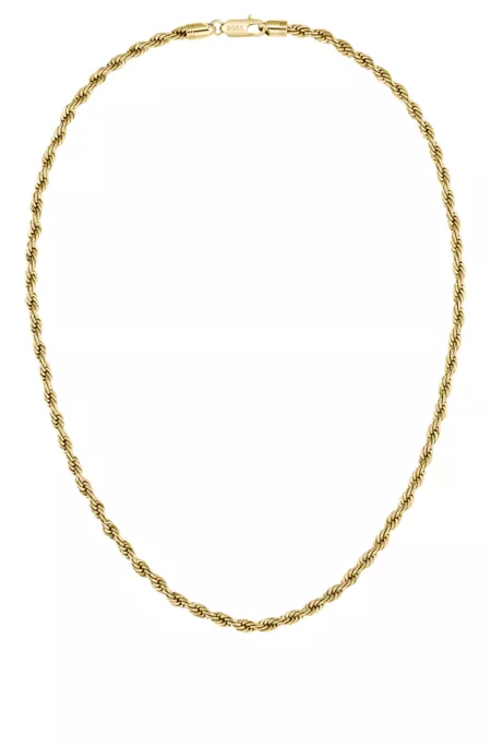 Gold-tone necklace with rope-style chain