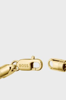 Collar en tono dorado con cadena estilo cuerda, Tono dorado