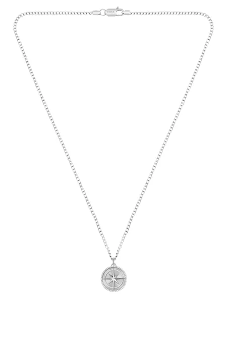 Silver-tone necklace with medallion pendant