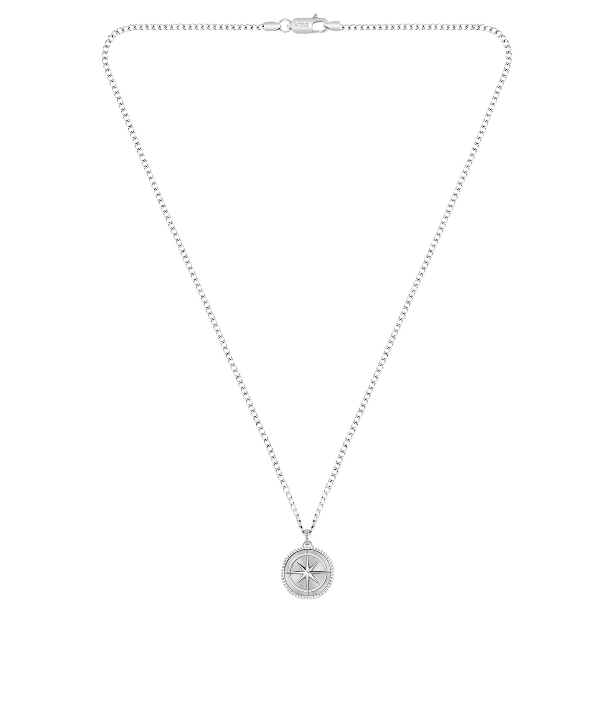 Silberfarbene Halskette mit Medaillon-Anhänger