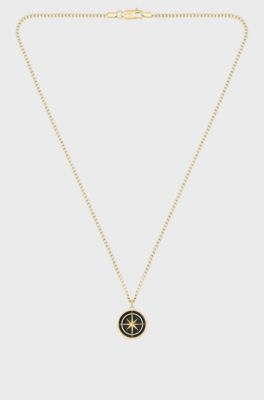Gold-tone necklace with medallion pendant, Gold tone