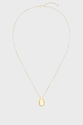 Gold-tone necklace with drop pendant, Gold tone