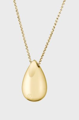 Gold-tone necklace with drop pendant, Gold tone