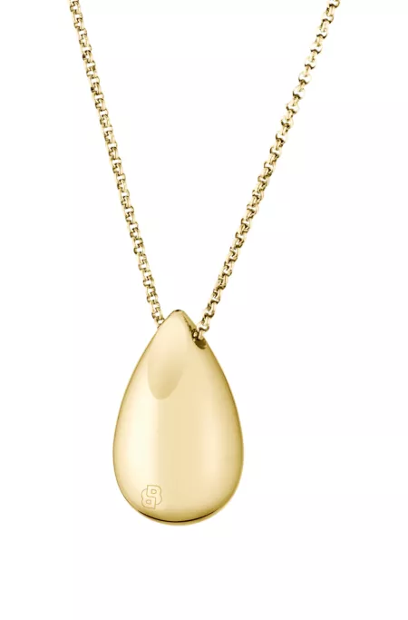 Gold-tone necklace with drop pendant