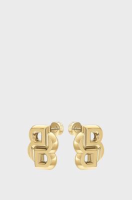 A versatile pair of earrings for women, Gold tone