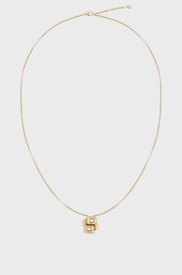 Light-yellow-gold-tone necklace with Double-B-monogram, Gold tone