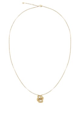 Boss Light-yellow-gold-tone necklace with Double-B-monogram halsband dam – bild 2