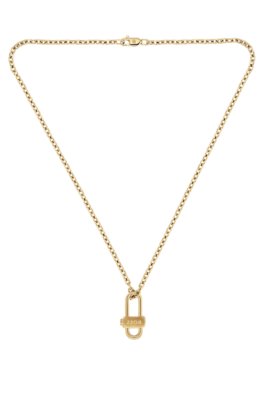 Boss Light-yellow-gold-tone necklace with lock pendant halsband herr – bild 3