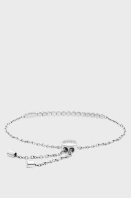 Silver-tone chain bracelet with crystal embellishment, Silver tone