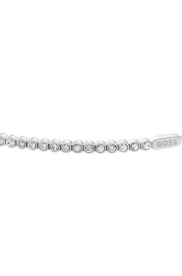 Boss Silver-tone chain bracelet with crystal embellishment armband dam – bild 3