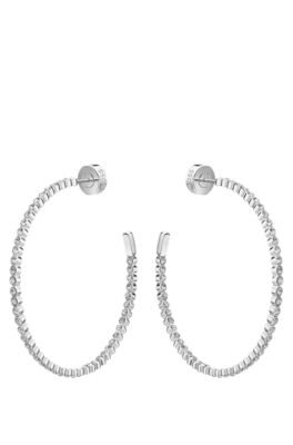 BOSS Earrings with a Refined Design, Silver tone