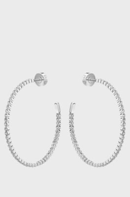 BOSS Earrings with a Refined Design, Silver tone