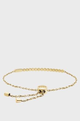 Pulsera en tono oro amarillo claro con cristales, Tono dorado