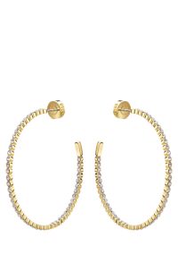 Refined earrings with signature branding, Gold tone
