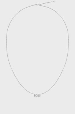 Logo necklace in stainless steel, Silver tone