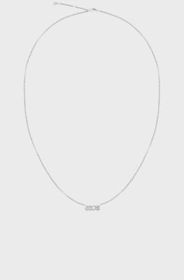 Logo necklace in stainless steel, Silver tone
