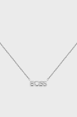 Logo necklace in stainless steel, Silver tone