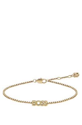 Logo bracelet in a light-yellow-gold tone