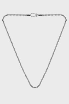 Silver-tone chain necklace with antique finish, Silver tone