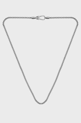 Silver-tone chain necklace with antique finish, Silver tone