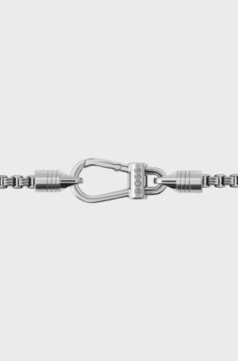 Silver-tone chain necklace with antique finish, Silver tone