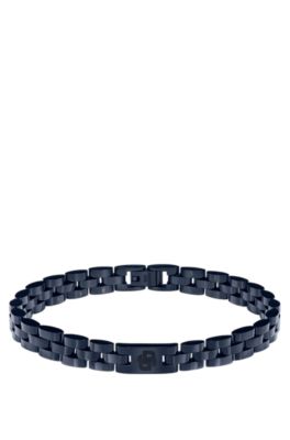 Men's bracelet with subtle BOSS branding, Dark Blue