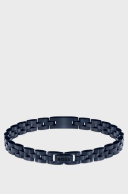 Men's bracelet with subtle BOSS branding, Dark Blue