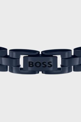 Men's bracelet with subtle BOSS branding, Dark Blue