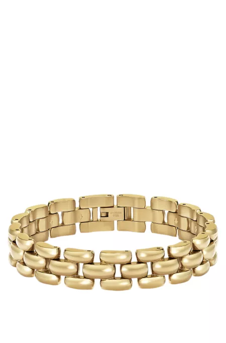 Polished bracelet with engraved logo detail