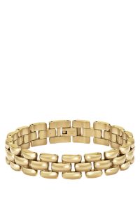 Polished bracelet with engraved logo detail, Goudkleurig