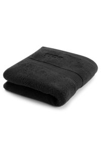 Black Aegean-cotton hand towel with tonal logo, Black