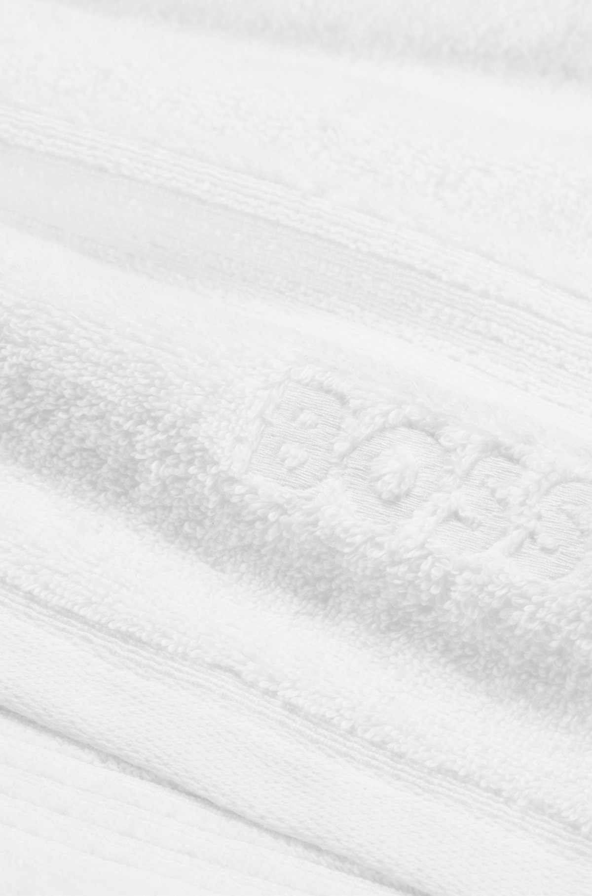 White Aegean-cotton hand towel with tonal logo, White