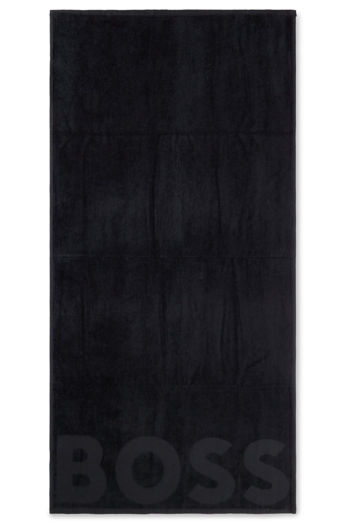 Cotton hand towel with tonal logo, Dark Grey
