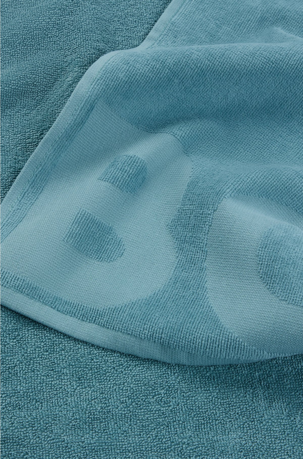 Cotton hand towel with tonal logo, Turquoise