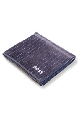 Handtuch aus Baumwoll-Samt mit gestickten Details, Dunkelgrau