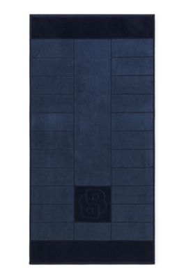 Cotton hand towel with Double B monogram, Dark Blue
