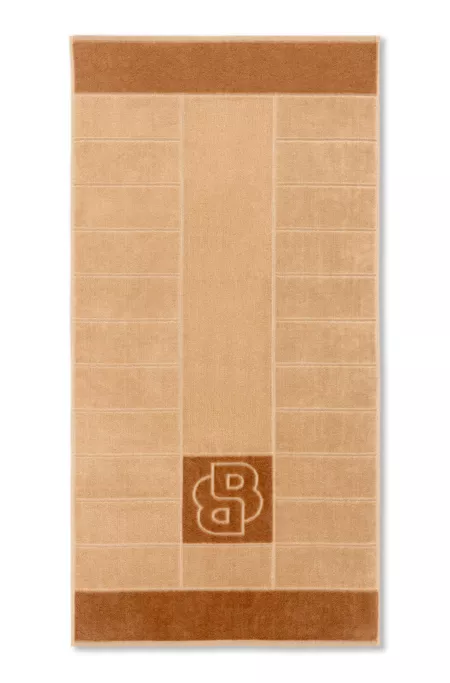 Serviette de toilette en coton à monogramme Double B en relief