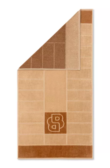 Serviette de toilette en coton à monogramme Double B en relief