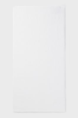 Cotton hand towel with contrast embroidered logo, White