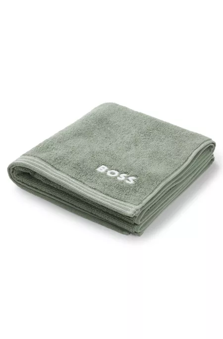 Handtuch aus Baumwolle mit Kontrast-Logo-Stickerei