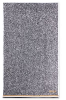 Cotton-jacquard hand towel with signature stripe, Grey
