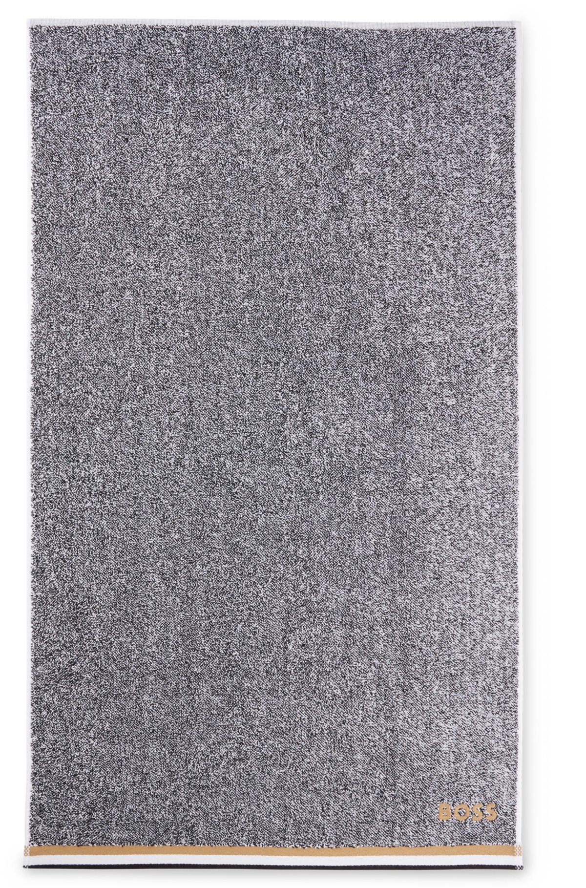 Cotton-jacquard hand towel with signature stripe, Grey