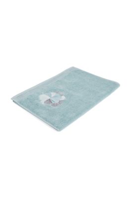 Serviette de toilette en coton avec broderie, Bleu