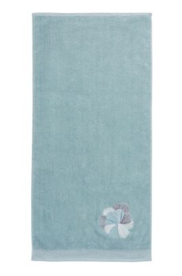 Serviette de toilette en coton avec broderie, Bleu